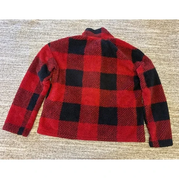 Harper Heritage Buffalo Plaid Sherpa Snap Close Shacket SZ M - Picture 2 of 11